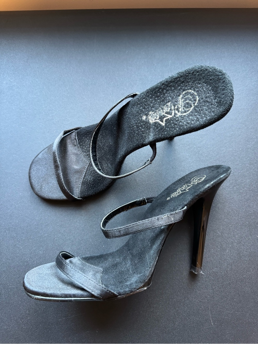 Black Women's Slide Sandals - Pleaser - Picture 6 of 6